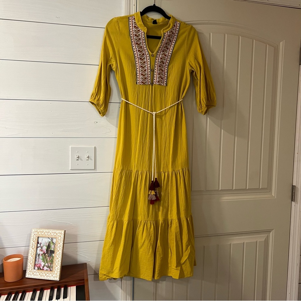 Yellow Embroidered Dress